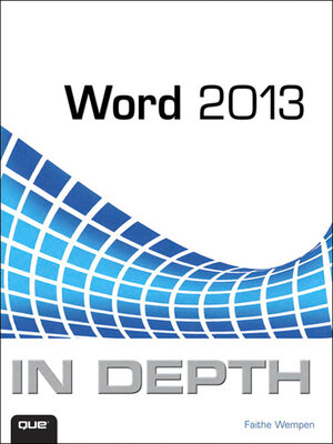 cover image of Word 2013 In Depth